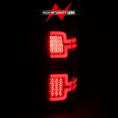 Chevy Silverado 1500 14-18 / 2500HD/3500HD 15-19 / Sierra 2500HD/3500HD Dually LED Light Bar Style Tail Lights Black w/ Clear Lens (SEQUENTIAL SIGNAL) (NON OEM LED MODELS)