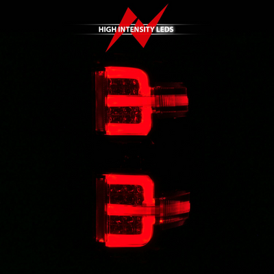 Chevy Silverado 1500 14-18 / 2500HD/3500HD 15-19 / Sierra 2500HD/3500HD Dually LED Light Bar Style Tail Lights Chrome w/ Smoke Lens (NOT FOR OE FACTORY LED MODELS)