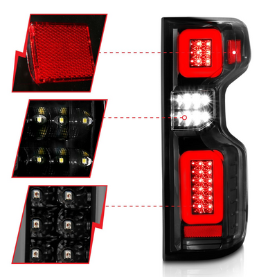 Chevy Silverado 1500 19-23 / 2500HD/3500HD Black w/ Clear Lens W/ Sequential Signal (FACTORY HALOGEN BULB MODELS)