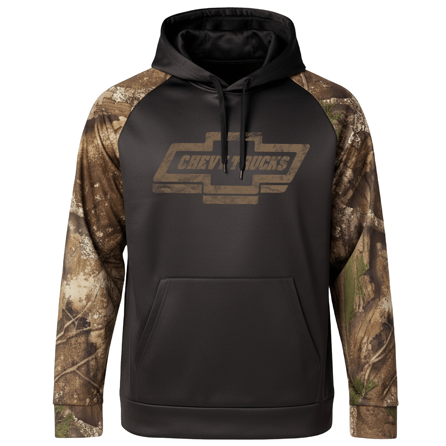 Colorblock Camo Heritage Chevy Trucks Hoodie – Black / Realtree Camo
