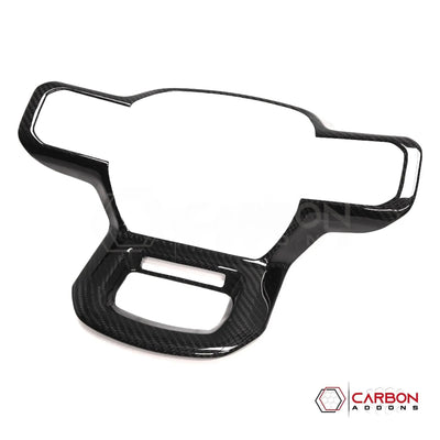 Real Carbon Fiber Steering Wheel Trim Cover for 2021+ Ford F-150