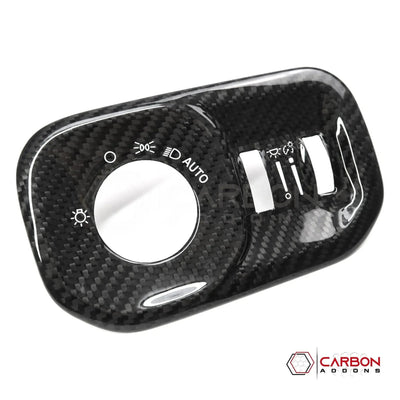 RAM 1500/TRX/RHO 2019+ Headlight Control Trim Hard Carbon Fiber Cover