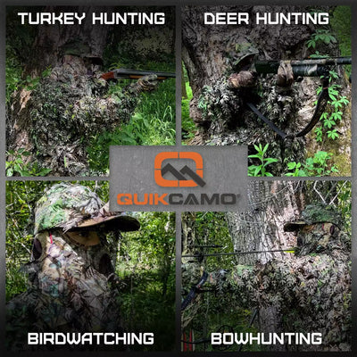 2-in-1 FRONT Leafy Face Mask and Camo Hat (Adj, OSFM)