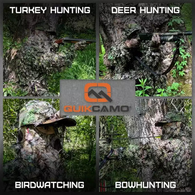 2-in-1 FRONT Leafy Face Mask and Camo Hat (Adj, OSFM)