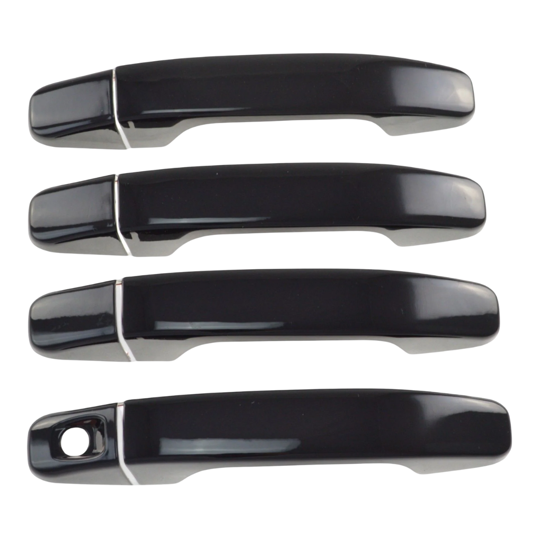 2015-22 Chevrolet Colorado, 15-22 GMC Canyon No Smart Key 8 PCS Gloss Black Snap-on W/Tape Patented Door Handle Cover
