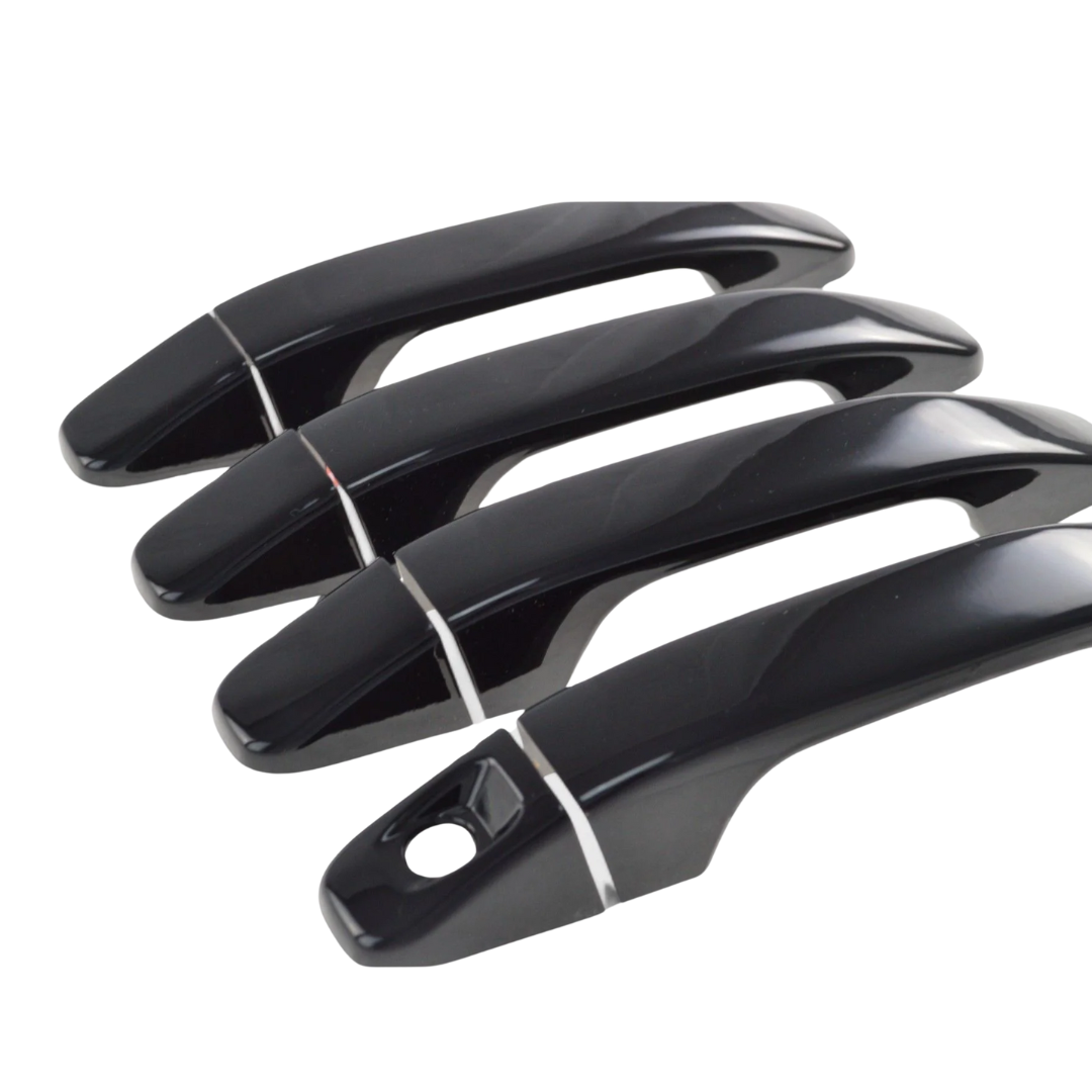 2015-22 Chevrolet Colorado, 15-22 GMC Canyon No Smart Key 8 PCS Gloss Black Snap-on W/Tape Patented Door Handle Cover