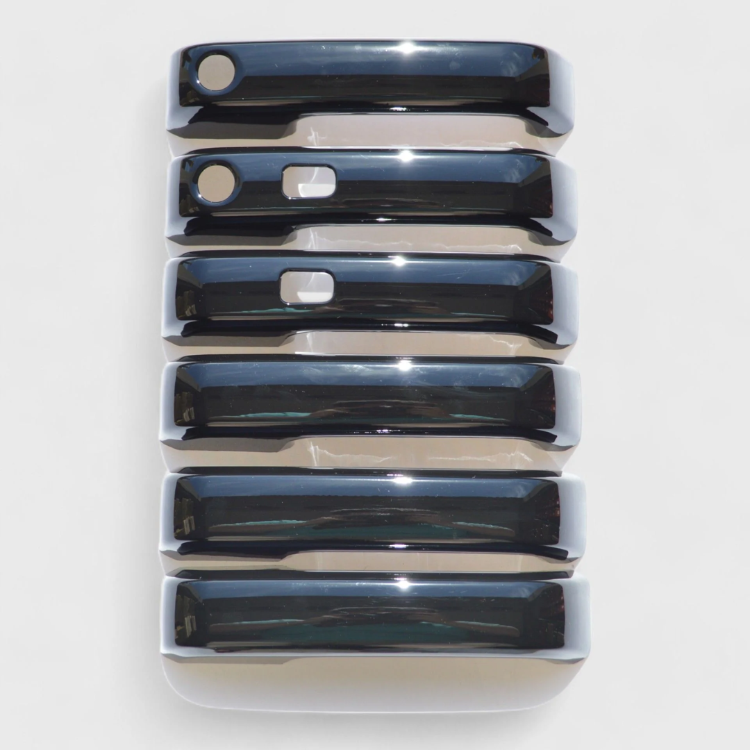 2015-20 Ford F-150, 17-22 Ford F-250 Super Duty/F-350 Super Duty W/ or W/O Smart Key 6 PCS Gloss Black Snap-on W/Tape Patented Door Handle Cover