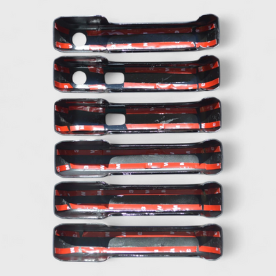 2015-20 Ford F-150, 17-22 Ford F-250 Super Duty/F-350 Super Duty W/ or W/O Smart Key 6 PCS Gloss Black Snap-on W/Tape Patented Door Handle Cover