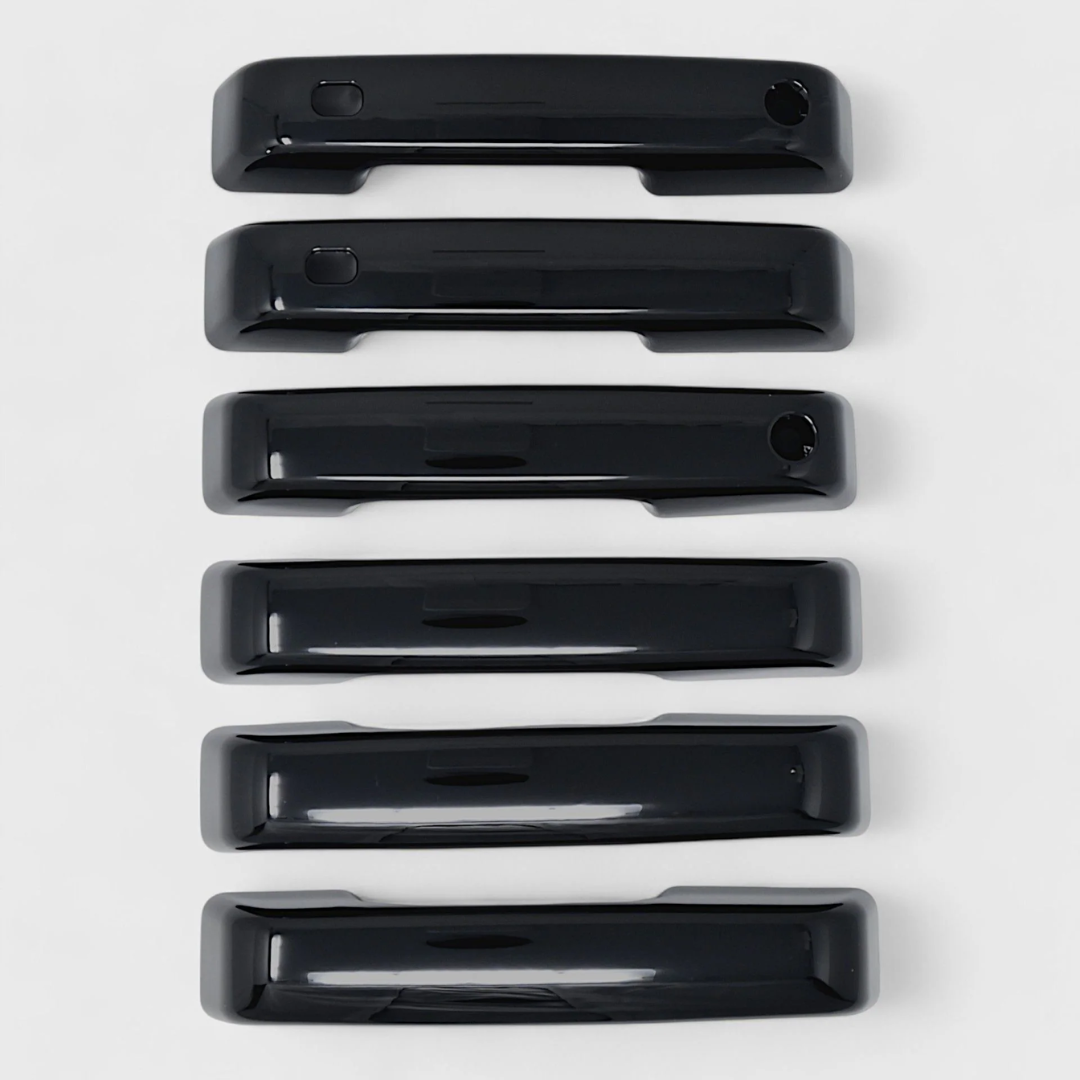 2021-24 Ford F-150, 23-24 Ford F-250 Super Duty/F-350 Super Duty W/ or W/O Smart Key 6 PCS Gloss Black Snap-on W/Tape Patented Door Handle Cover