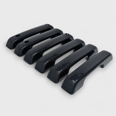 2021-24 Ford F-150, 23-24 Ford F-250 Super Duty/F-350 Super Duty W/ or W/O Smart Key 6 PCS Gloss Black Snap-on W/Tape Patented Door Handle Cover