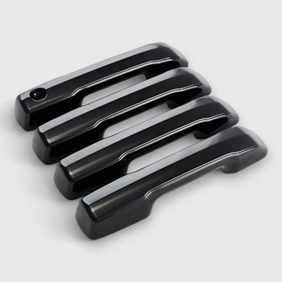 2022-24 Toyota Tundra, 23-24 Toyota Sequoia, 2024 Toyota Tacoma Works over Keyless Sensors 4 PCS Gloss Black Snap-on W/Tape Patented Door Handle Cover