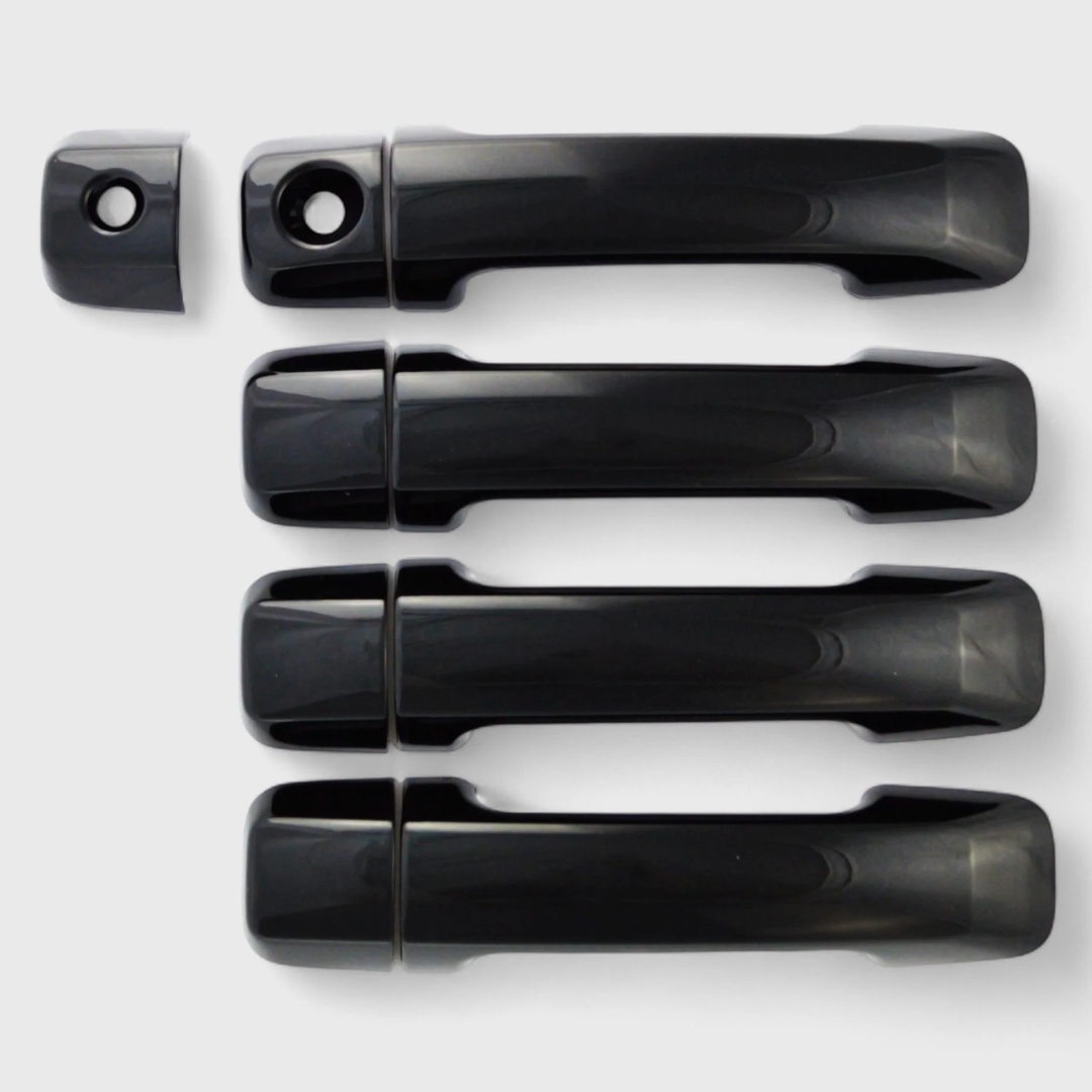 07-22 Toyota Sequoia, 07-21 Toyota Tundra Does not fit Double Cab No Smart Key 9 PCS Gloss Black Snap-on W/Tape Patented Door Handle Cover