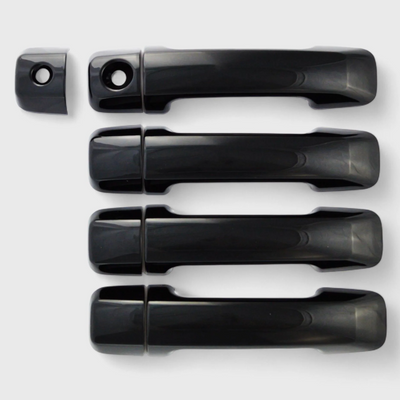 07-22 Toyota Sequoia, 07-21 Toyota Tundra Does not fit Double Cab No Smart Key 9 PCS Gloss Black Snap-on W/Tape Patented Door Handle Cover