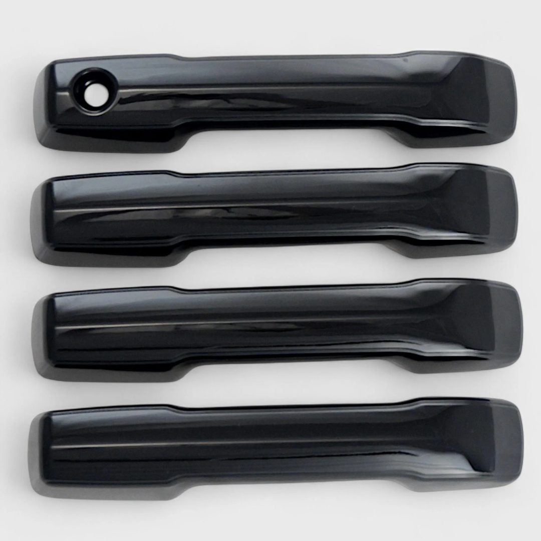 2022-24 Toyota Tundra, 23-24 Toyota Sequoia, 2024 Toyota Tacoma Works over Keyless Sensors 4 PCS Gloss Black Snap-on W/Tape Patented Door Handle Cover