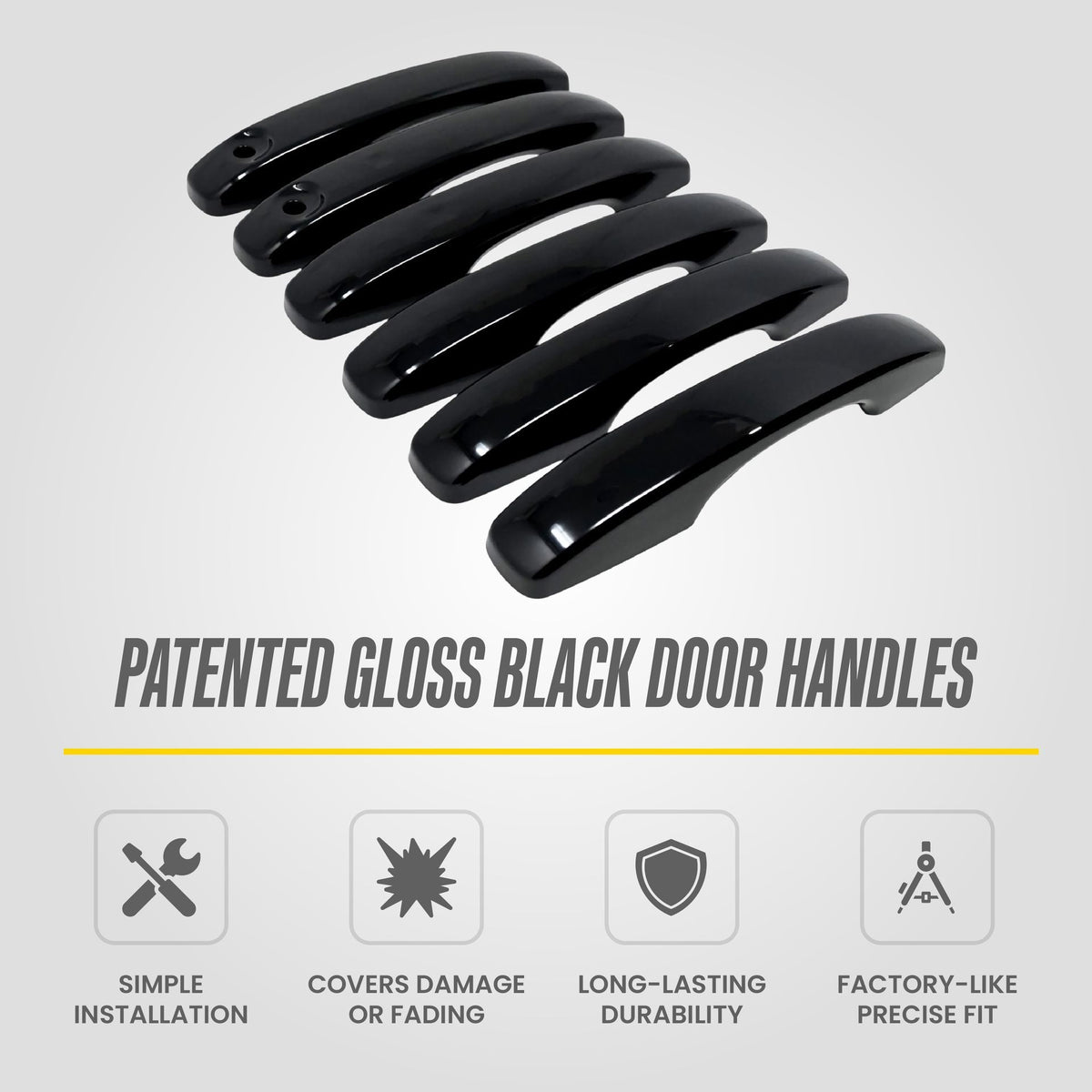 Trim Illusion DH6343BLK gloss black door handle covers for 2024-2026 Ford Ranger - image 10