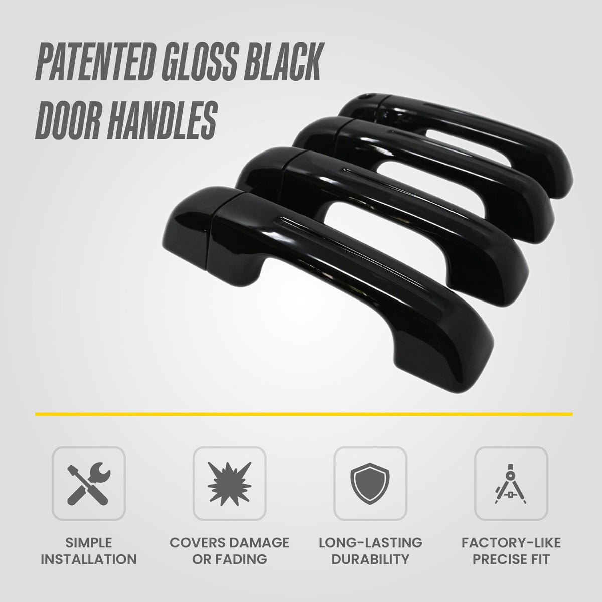 Trim Illusion DH6357BLK gloss black door handle covers for 2025-2026 Ram 1500 - image 8