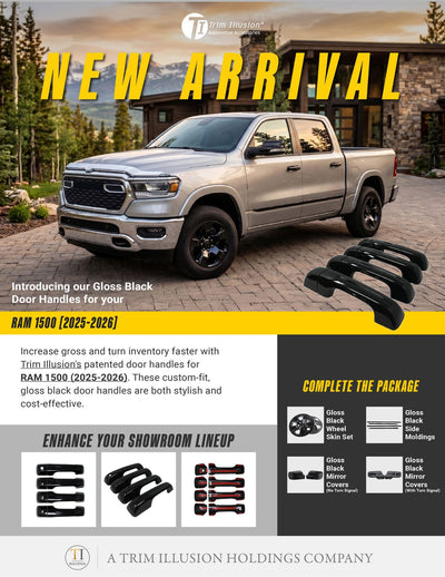 Trim Illusion DH6357BLK gloss black door handle covers for 2025-2026 Ram 1500 - image 13