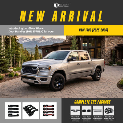 Trim Illusion DH6357BLK gloss black door handle covers for 2025-2026 Ram 1500 - image 12