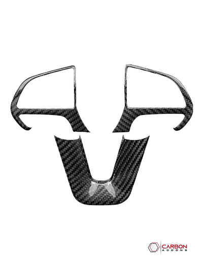 Dodge Charger Challenger Durango 2015-2023 Carbon Fiber Steering Wheel Trim Cover