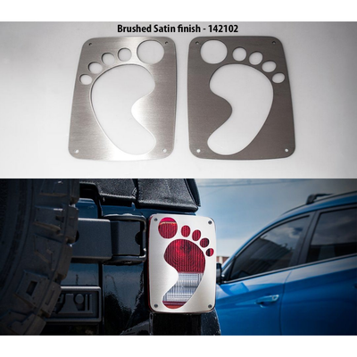 2007-2018 Jeep Wrangler JK/JKU - Footprint Tail Light Covers | Stainless Steel, Choose Finish