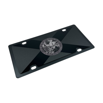 Florida State Flag Blacked Out Carbon Steel License Plate
