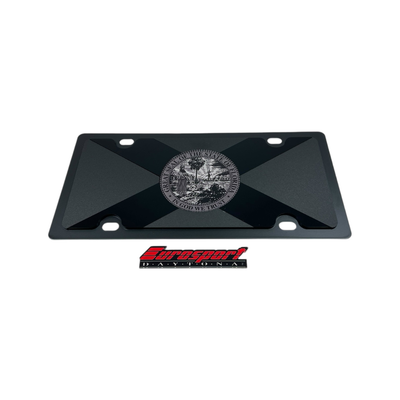 Florida State Flag Blacked Out Carbon Steel License Plate