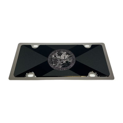 Florida State Flag Blacked Out Stainless Steel License Plate