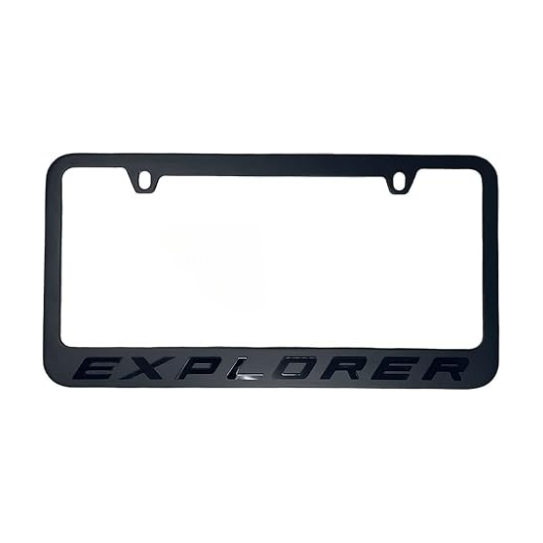 Ford Explorer Blacked Out Black License Plate Frame