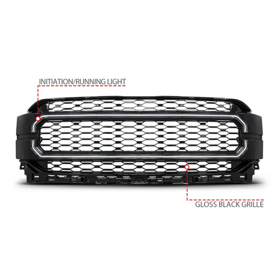 FORD F-150 21-23 Nexum Series Black LED Grille with Ignition Initiation Feature & Running Light Bar