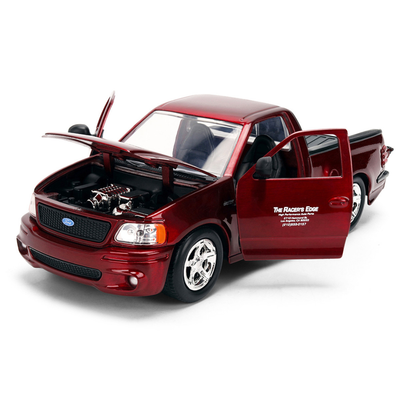 Ford F-150 SVT Lightning Pickup Truck Red Color Brush Finish "The Fast and the Furious" (2001) Movie "25 Years of Fast & Furious" Series 1/24 Diecast Model Car
