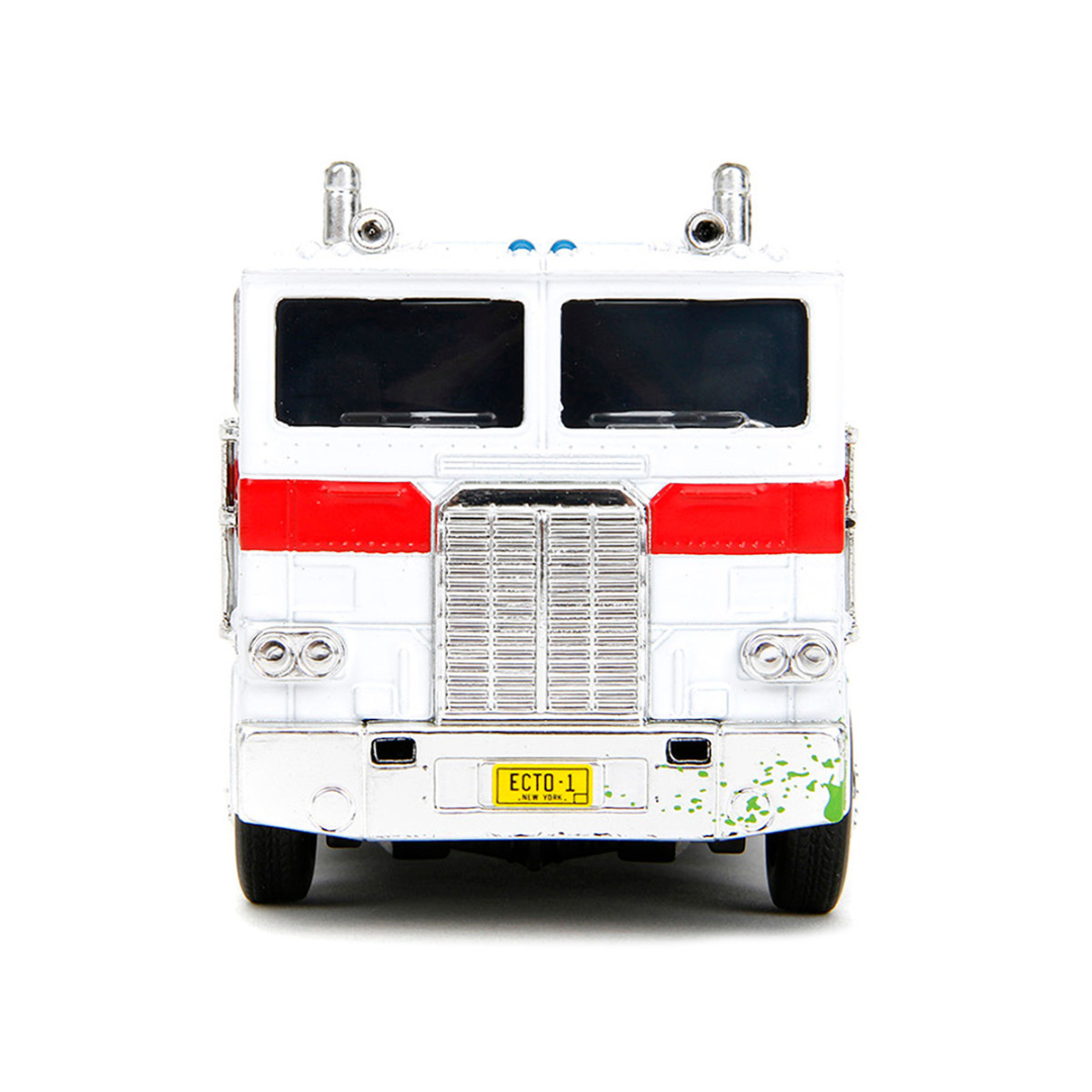 G1 Autobot Optimus Prime Truck White with Robot on Chassis from "Transformers" TV Series - "Ghostbusters" (1984) Movie Crossover "Hollywood Rides" Series Diecast