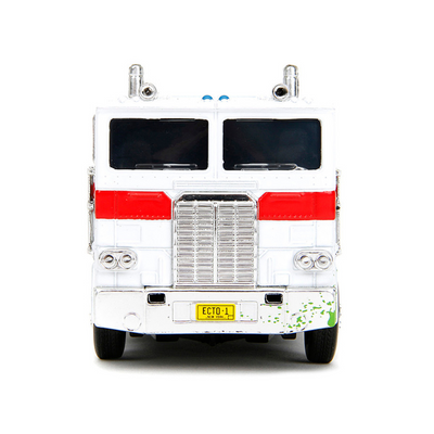 G1 Autobot Optimus Prime Truck White with Robot on Chassis from "Transformers" TV Series - "Ghostbusters" (1984) Movie Crossover "Hollywood Rides" Series Diecast