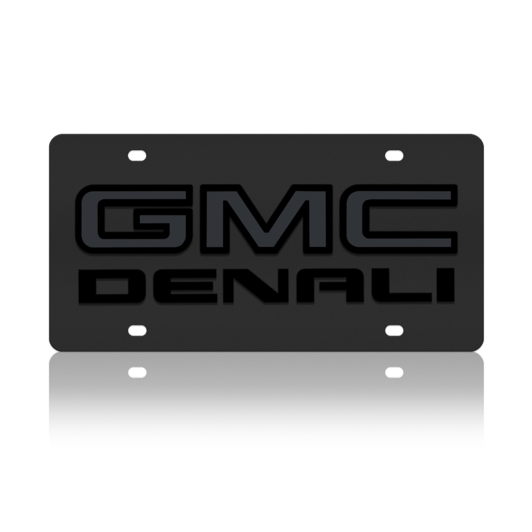 GMC Denali Blacked Out Carbon Steel License Plate