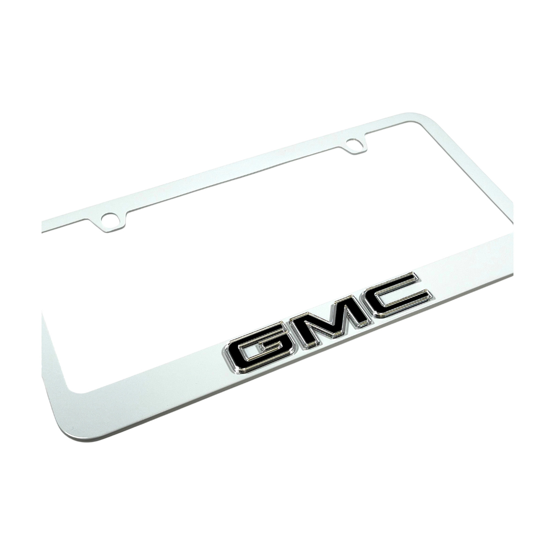 GMC White License Plate Frame