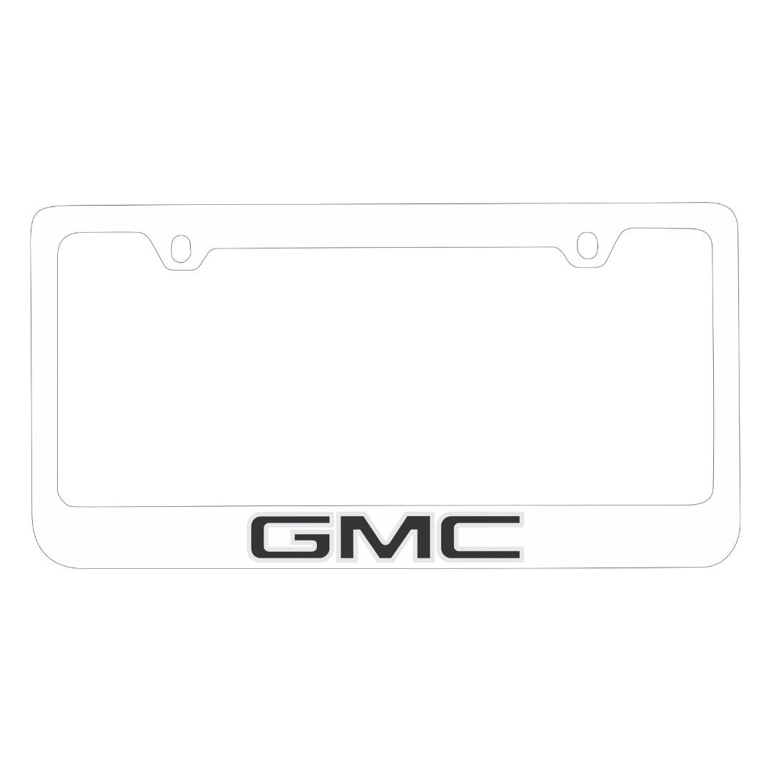 GMC White License Plate Frame