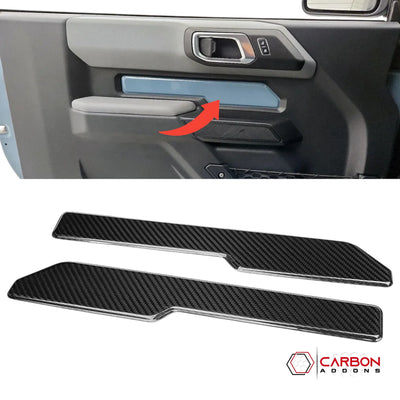 Real Carbon Fiber Interior Door Trim Covers for 2021+ Ford Bronco 2-Door (Glossy or Matte)