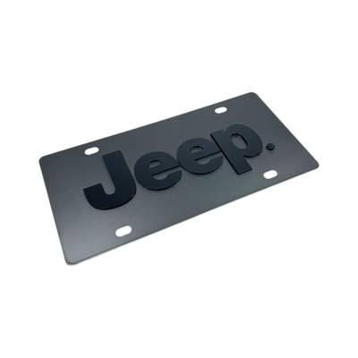 Jeep Blacked Out Carbon Steel License Plate