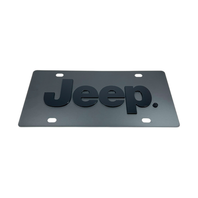 Jeep Blacked Out Carbon Steel License Plate
