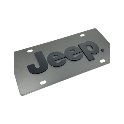 Jeep Blacked Out Carbon Steel License Plate