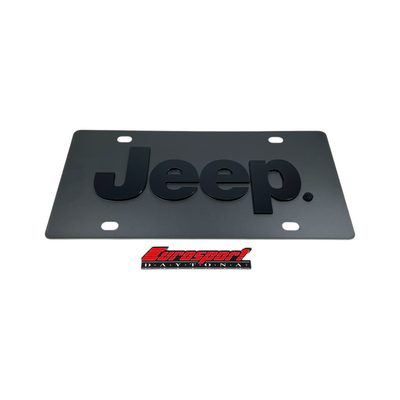 Jeep Blacked Out Carbon Steel License Plate