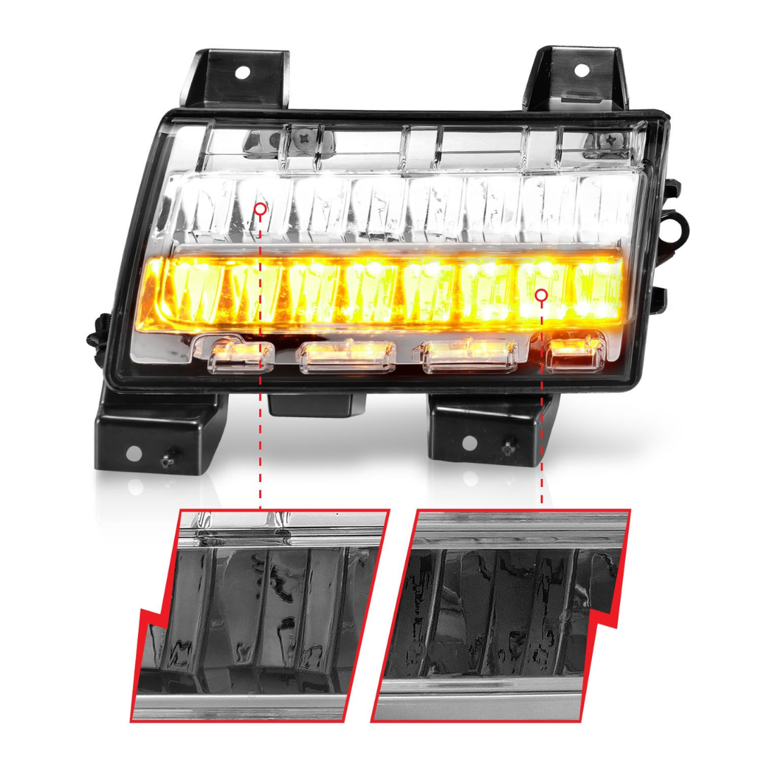 Jeep Wrangler 18-23 Full LED Fender Lights Chrome W/ Sequential Signal (FOR SPORT, SPORT S MODEL HALOGEN FENDER LIGHTS)
