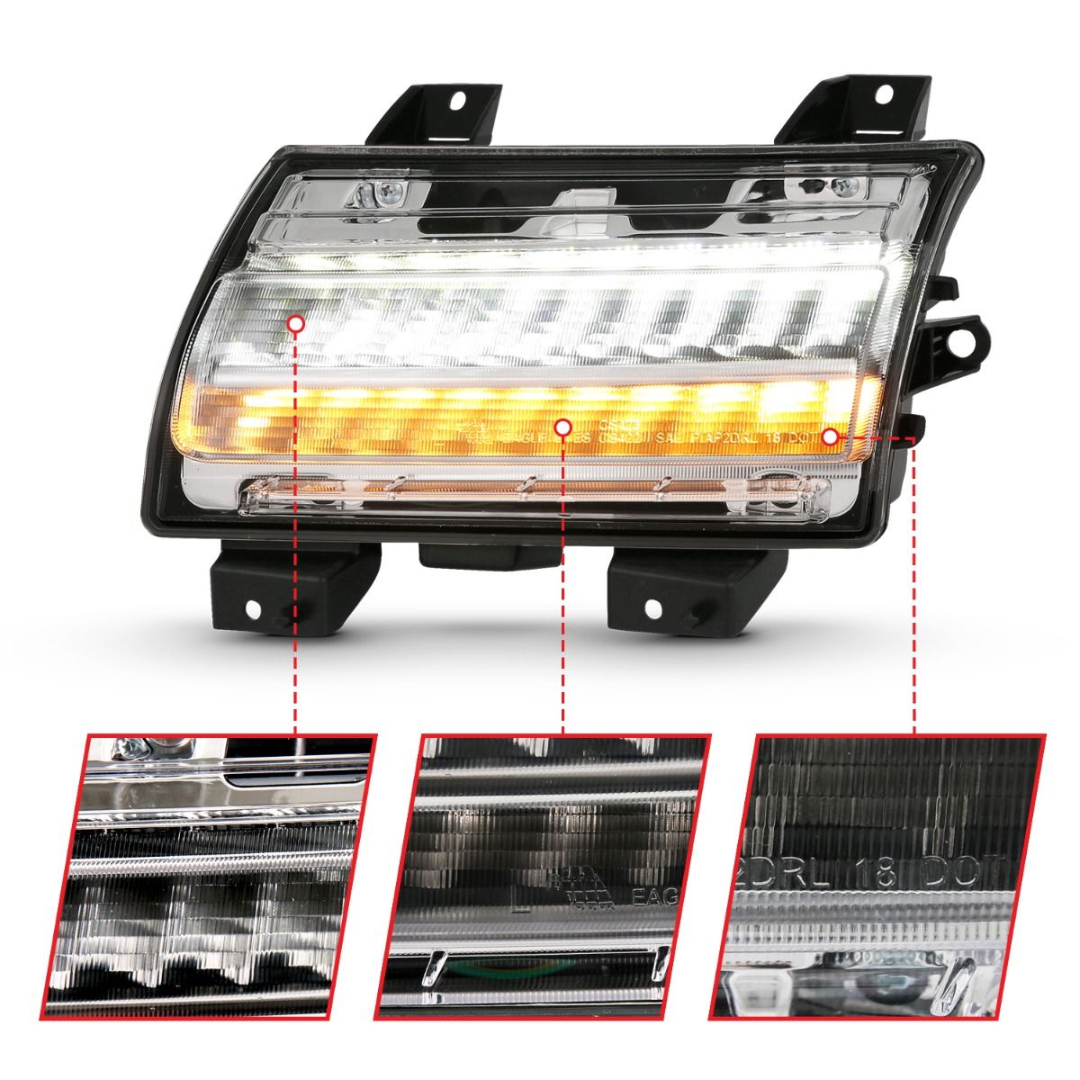 Jeep Wrangler 18-23 / Gladiator 20-23 LED Fender Lights Chrome W/ Sequential Signal (FOR MODELS W/ FACTORY LED FENDER LIGHTS)
