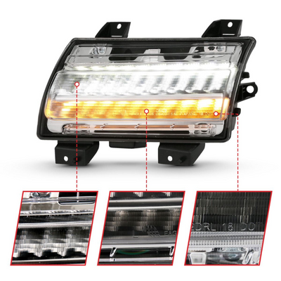 Jeep Wrangler 18-23 / Gladiator 20-23 LED Fender Lights Chrome W/ Sequential Signal (FOR MODELS W/ FACTORY LED FENDER LIGHTS)