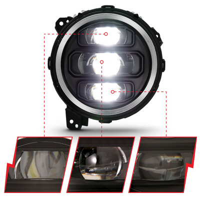 Jeep Wrangler 18-24 / Gladiator 20-24 Black Full LED Projector Headlights
