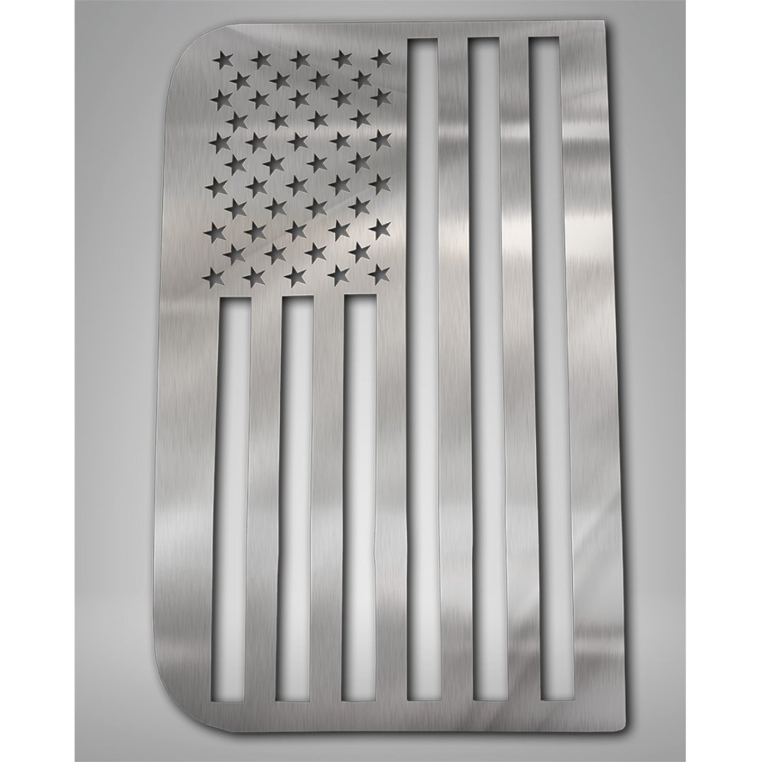 2011-2018 Jeep Wrangler JK/JKU - American Pride US Flag Speaker Grilles 2Pc | Brushed