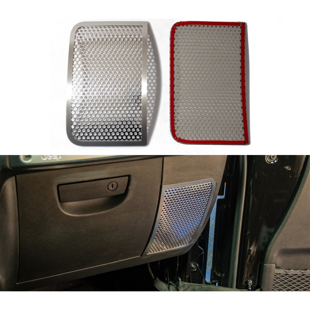 2007-2018 Jeep Wrangler JK/JKU - Perforated Speaker Grilles 2Pc | Stainless Steel