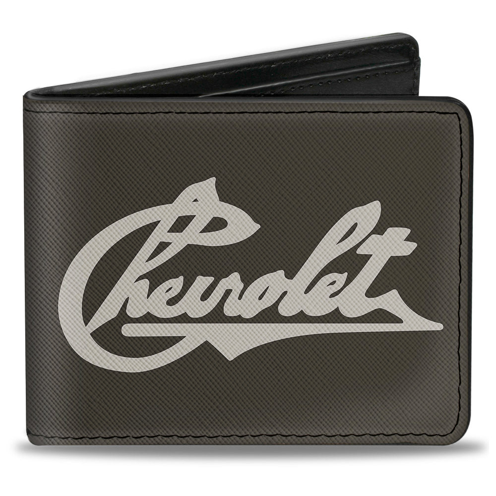 Bi-Fold Wallet - CHEVROLET Heritage Script Charcoal Tan | Truck Store ...