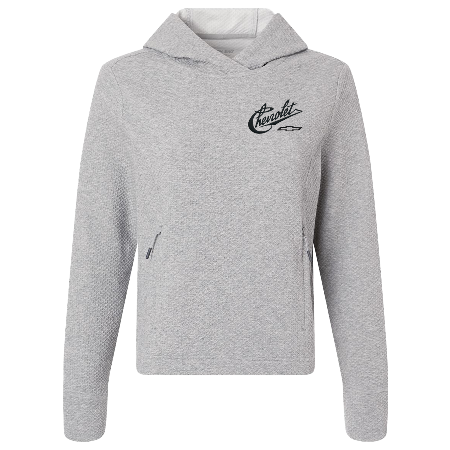 Ladies Heritage Chevrolet Textured Hooded Pullover – Platinum Heather