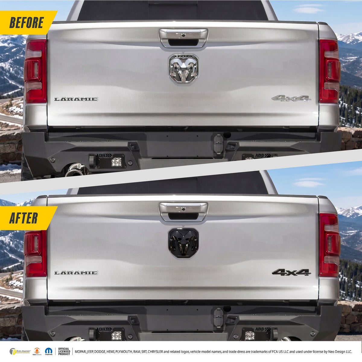 Trim Illusion LET800BLK gloss black lettering set for 2019-2024 Ram 1500 - image 9