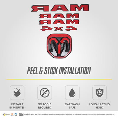 Trim Illusion LET800BLK gloss black lettering set for 2019-2024 Ram 1500 - image 7